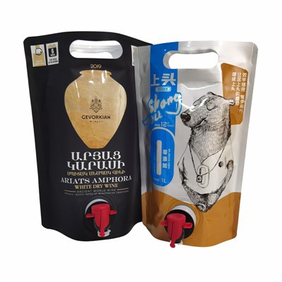 विटॉप के साथ वाइन स्टैंड अप पाउच